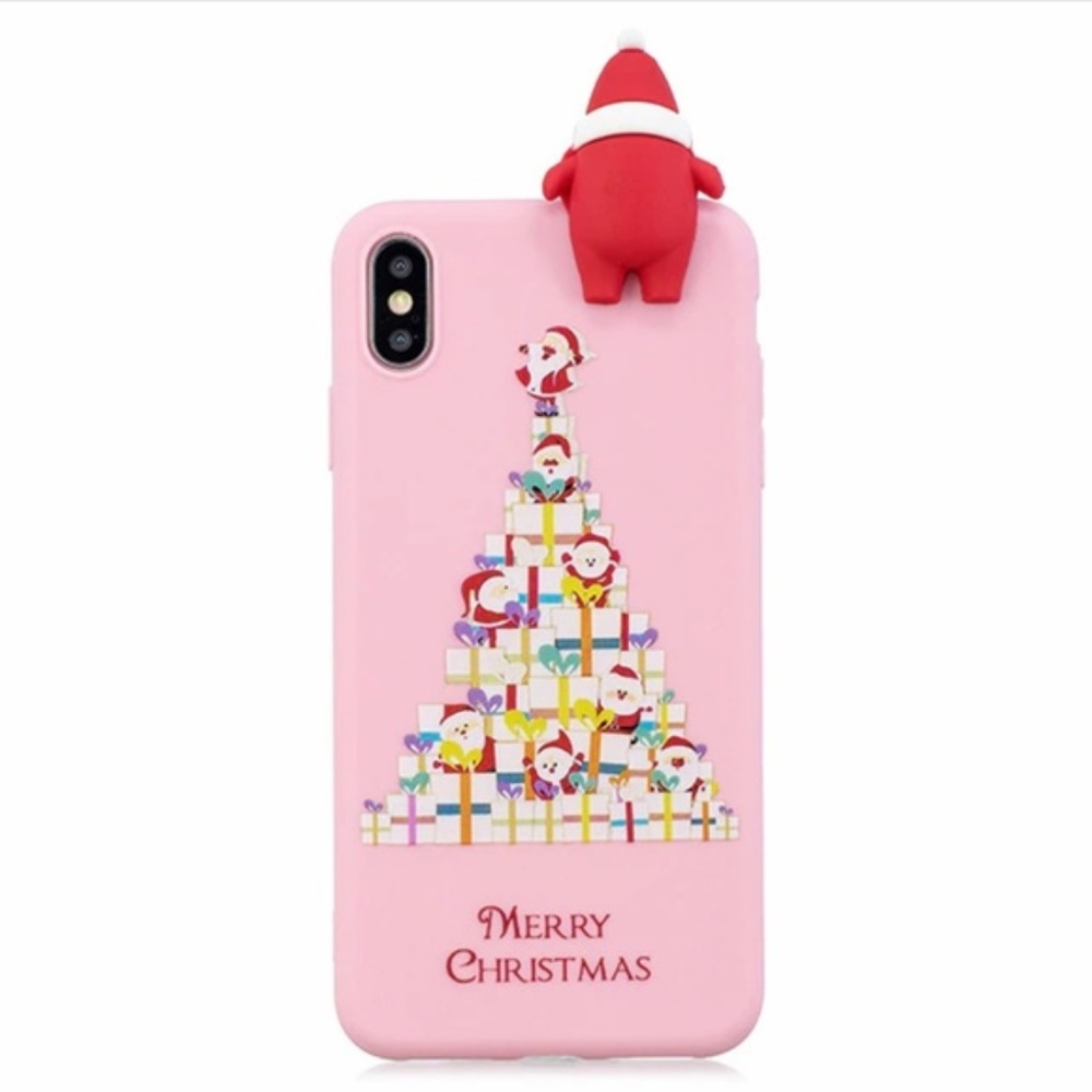NEW iPhone X/XS Pink 3D Santa Case